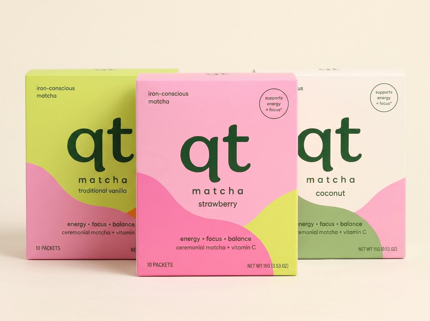 the flavor flight — all three qt matcha flavor boxes