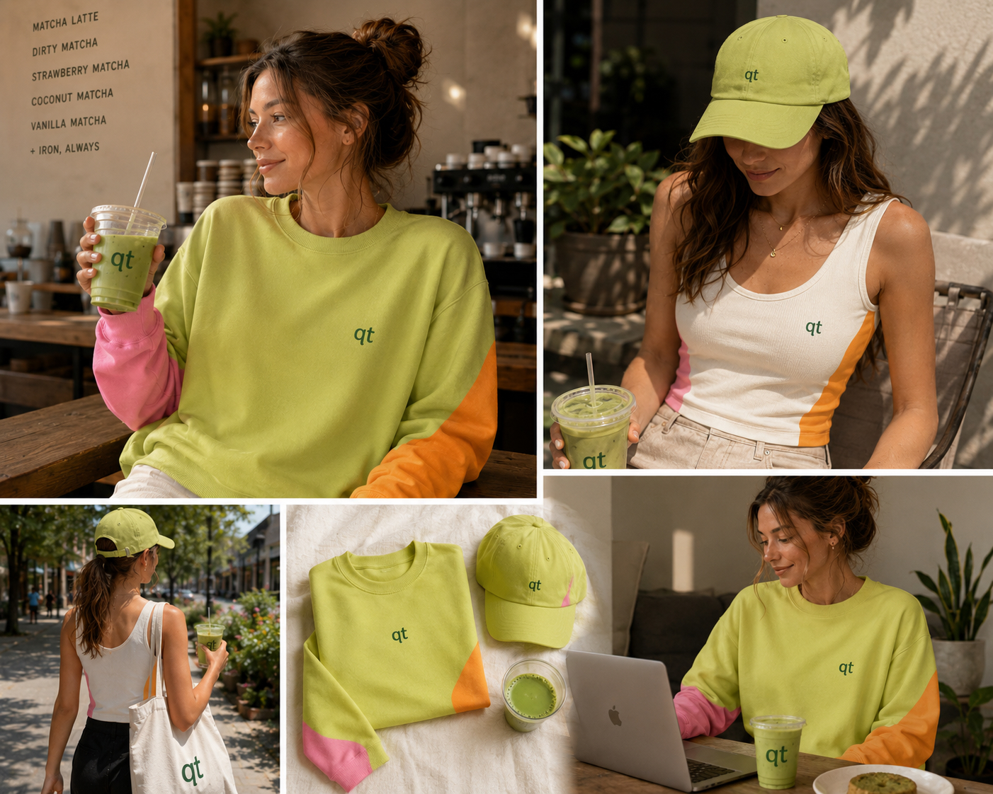 the qt matcha community and merch — cafe and street moments